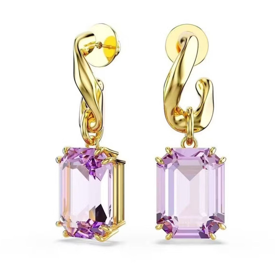   Monemel Swarovski Kare küpe(Altın kaplama)